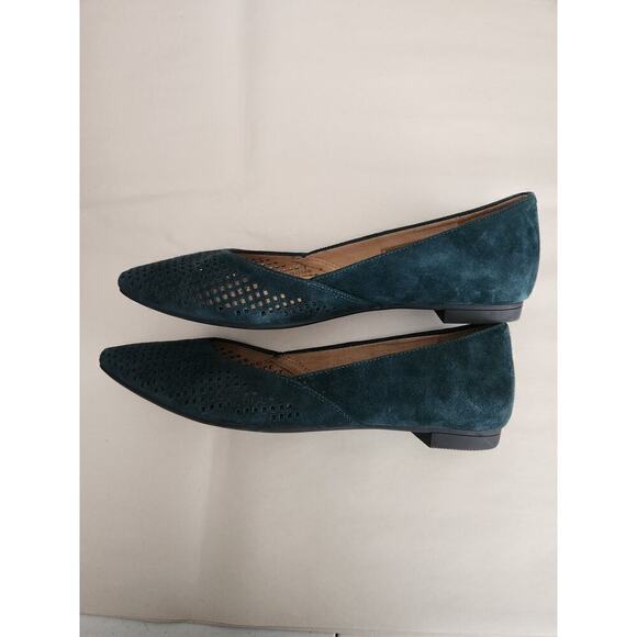 Vionic Teal Posey Perforated Laser Cut Flats Sz 7 Classic Careerwear Office - Picture 3 of 7